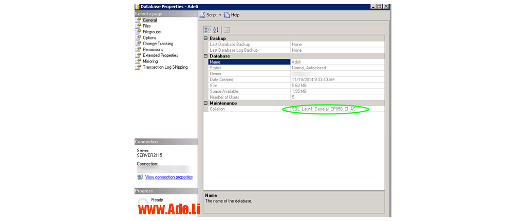 یادداشت های یک عادلی mssqlcol1 تغییر collation دیتابیس در mssql 2008/2012 MS SQL Server مدیریت سرور  mssql 2012 change collation sql server 